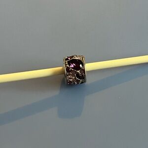 Chamilia Sterling silver mosaic charm with pink, purple & clear Swarovski stones